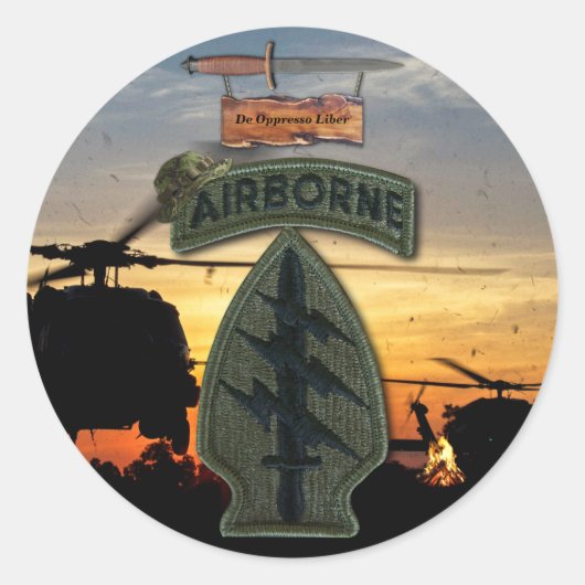 Speciale strijdkrachten Veteranen van de Groene Be Ronde Sticker (Voorkant)