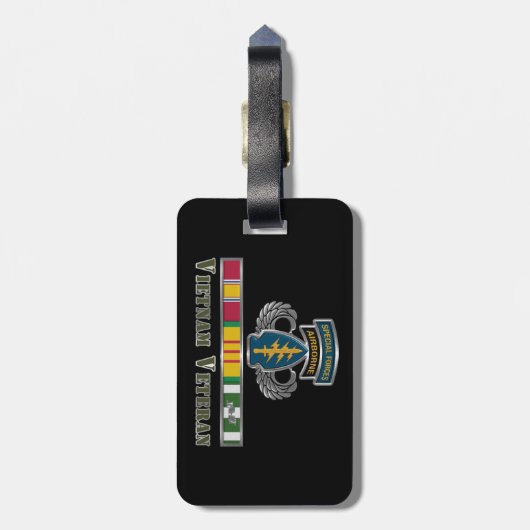 Speciale strijdkrachten Vietnam Veteraan Bagagelabel (Achterkant verticaal)