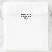 Speciale strijdkrachten vrouw ronde sticker (Tas)