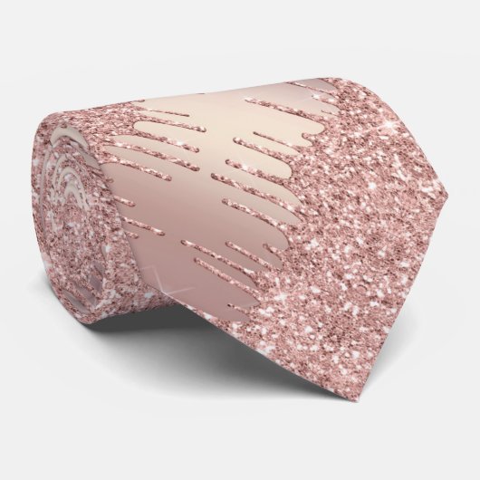 Speciale Stropdas - Roos Gold Blush Glitter Driver (Opgerold)