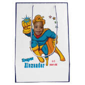 Speciale superheld Amazing Flying Foto Medium Cadeauzakje (Achterkant)
