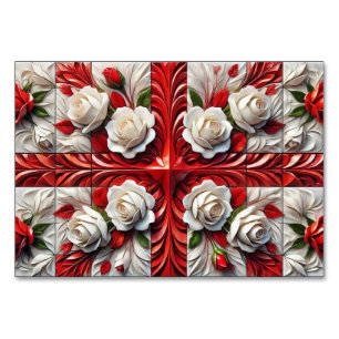 Speciale tafelkaart met Engelse Rozen Design Kaart