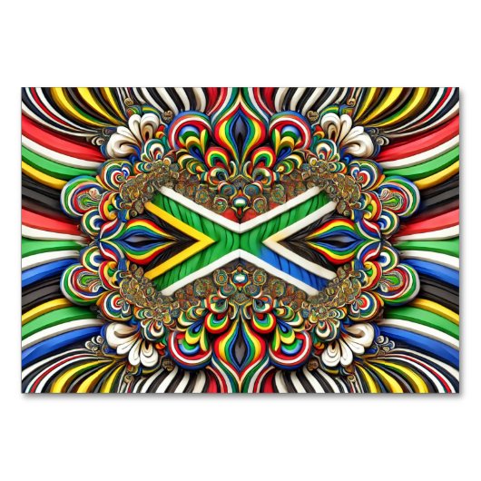 Speciale tafelkaart met Zuid-Afrikaanse kleuren Kaart (Voorkant)