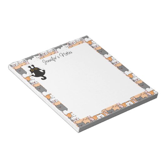 Speciale tekst voor Girly Cute Cats Notitieblok (Schuin)