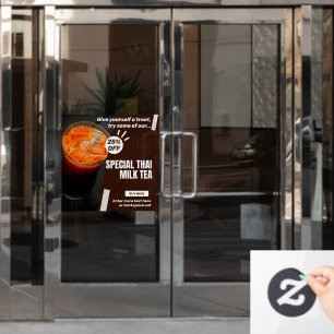 Speciale Thaise Milk Tea Winkel Promo % Korting Aa Raamsticker