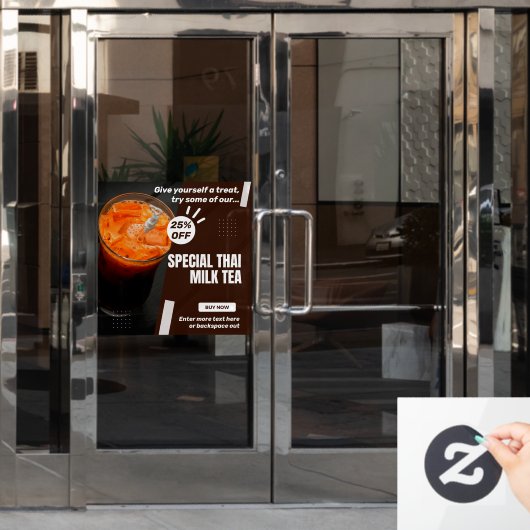 Speciale Thaise Milk Tea Winkel Promo % Korting Aa Raamsticker (Kantoordeur)