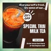 Speciale Thaise Milk Tea Winkel Promo % Korting Aa Raamsticker (Vel 3)