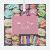 Speciale Trendy Artistieke Waterverf Macarons Glas Ornament (Voorkant)