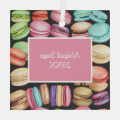 Speciale Trendy Artistieke Waterverf Macarons Glas Ornament (Achterkant)