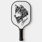 Speciale Tribal Wolf Persoonlijke Naam Pickleball Paddle (Voorkant)
