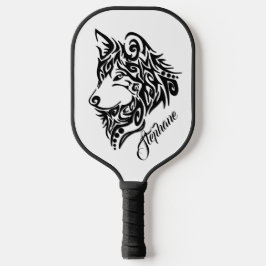 Speciale Tribal Wolf Persoonlijke Naam Pickleball Paddle