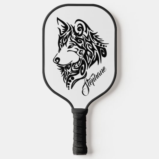 Speciale Tribal Wolf Persoonlijke Naam Pickleball Paddle (Voorkant)