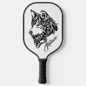 Speciale Tribal Wolf Persoonlijke Naam Pickleball Paddle (Achterkant)