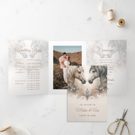 Speciale Trifold Toevoegen Foto Wedding Programma