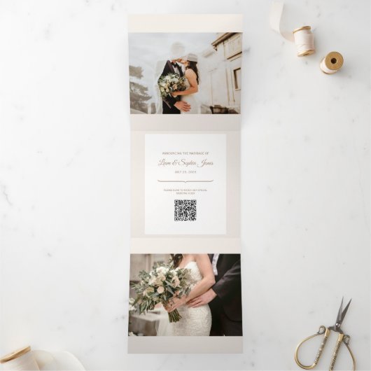 Speciale Trifold Voeg foto bruiloft aankondiging (Binnen)