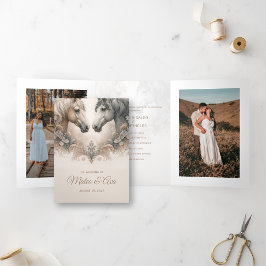 Speciale Trifold Voeg foto bruiloft uitnodiging