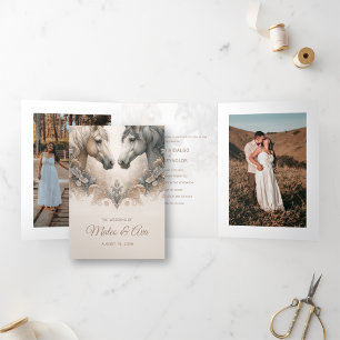 Speciale Trifold Voeg foto bruiloft uitnodiging