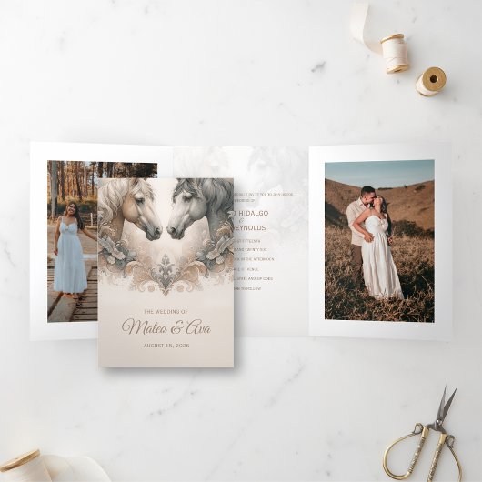 Speciale Trifold Voeg foto bruiloft uitnodiging