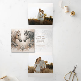 Speciale Trifold Voeg foto bruiloft uitnodiging