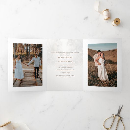 Speciale Trifold Voeg foto bruiloft uitnodiging (Binnen)