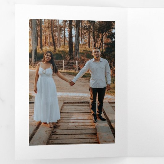 Speciale Trifold Voeg foto bruiloft uitnodiging (Binnenzijde eerst)