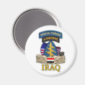 speciale troepen groene baretten irak oorlogsveter magneet (Voorkant / Achterkant)