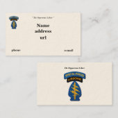 Speciale troepenmacht Groene Berets SFG SF SOF vet Visitekaartje (Voorkant / Achterkant)