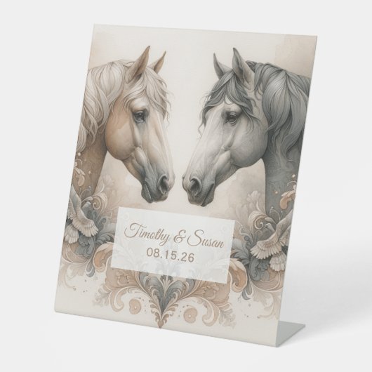 Speciale trouwbanner reclamebord met voetstuk (Voorkant)