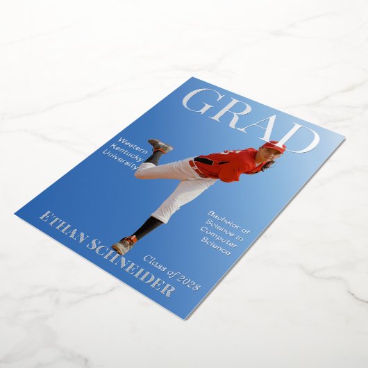 Speciale Uitgave Afstudeeraankondiging Folie Uitnodiging (Gedraaid)