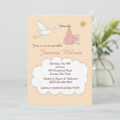 Speciale uitgave Baby Girl Sprinkle Uitnodigingen (Staand voorkant)