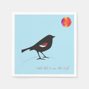 Speciale uitgave Grijsgekleurde zwarte vogel Servetten