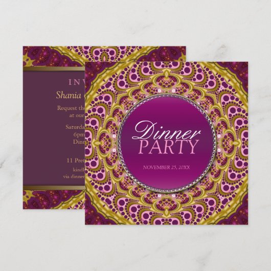 Speciale uitnodiging exotische oostelijke diner-pa (Voorkant / Achterkant)