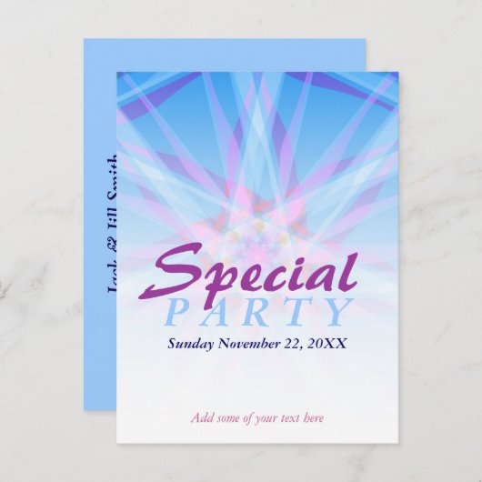 Speciale uitnodiging template briefkaart (Voorkant / Achterkant)