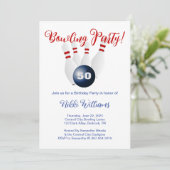 Speciale uitnodiging van 50e verjaardag - Bowling  (Staand voorkant)