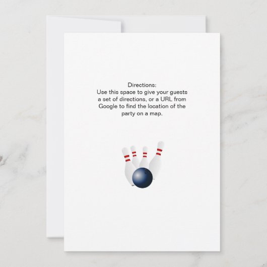 Speciale uitnodiging van 50e verjaardag - Bowling  (Achterkant)