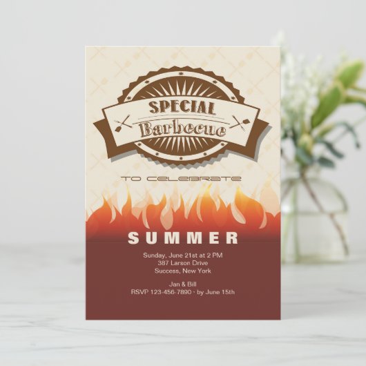 Speciale uitnodiging voor barbecues (Staand voorkant)