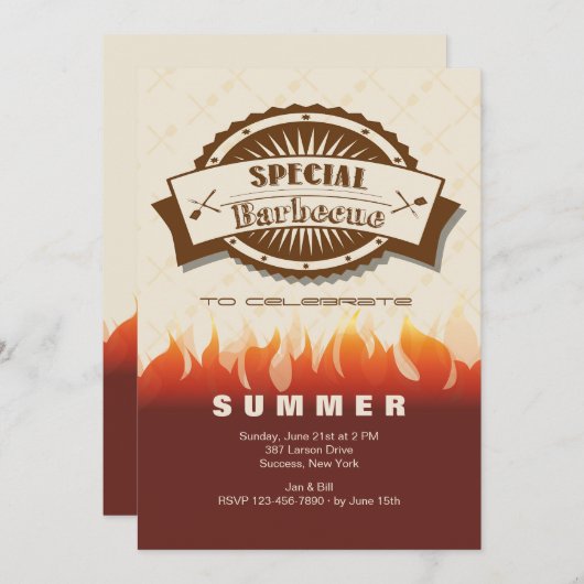 Speciale uitnodiging voor barbecues (Voorkant / Achterkant)