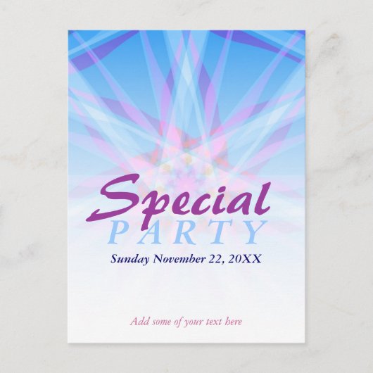 Speciale uitnodiging voor feest template briefkaar briefkaart (Voorkant)