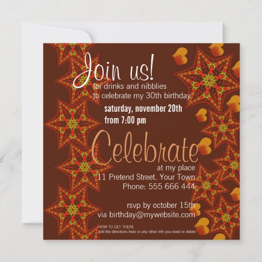 Speciale uitnodiging voor Orangey Goodness Party (Achterkant)