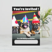 Speciale uitnodiging voor Pug-hond (Staand voorkant)