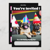 Speciale uitnodiging voor Pug-hond (Voorkant / Achterkant)