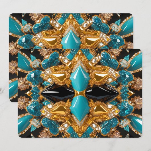 Speciale uitnodigingen met Bahamas Design (Voorkant / Achterkant)