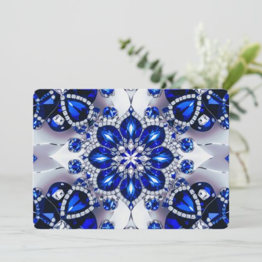 Speciale uitnodigingen met Blue White Design (Staand voorkant)