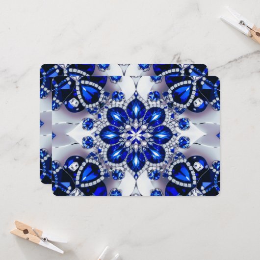 Speciale uitnodigingen met Blue White Design (Voorkant / Achterkant in situ)