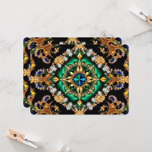 Speciale uitnodigingen met Braziliaans Kleuren Des (Voorkant / Achterkant in situ)