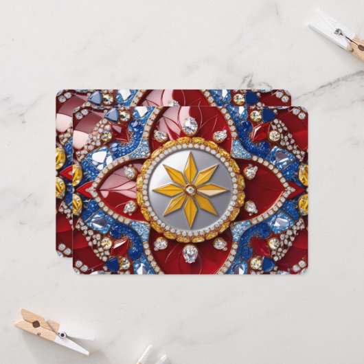 Speciale uitnodigingen met Colombian Design (Voorkant / Achterkant in situ)