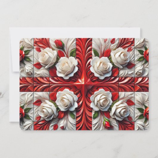 Speciale uitnodigingen met Engelse Rozen (Voorkant)