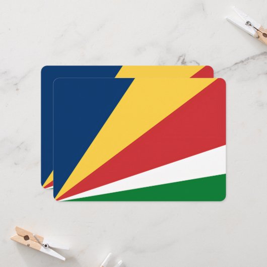 Speciale uitnodigingen met Seychellen Design (Voorkant / Achterkant in situ)