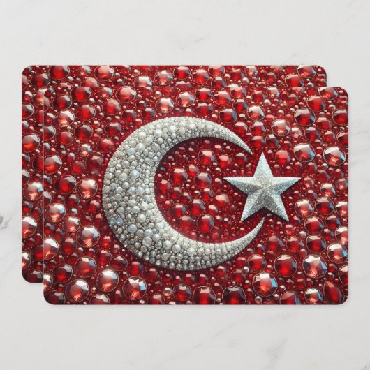Speciale uitnodigingen met Turks Design (Voorkant / Achterkant)