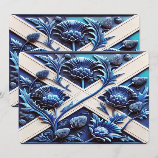 Speciale uitnodigingen voor Scottish Thistles (Voorkant / Achterkant)